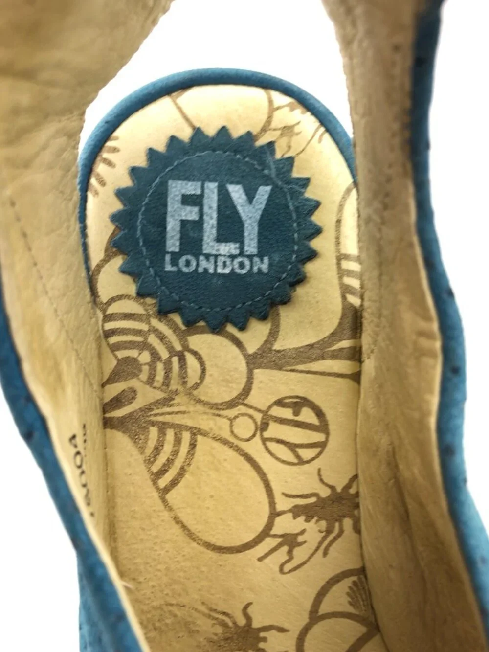 Fly London Yala Blue Suede Wedge Sandals EUR 37